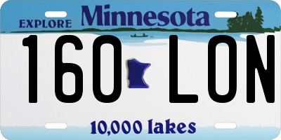 MN license plate 160LON