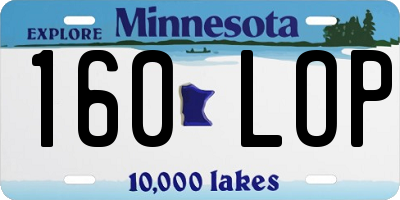 MN license plate 160LOP