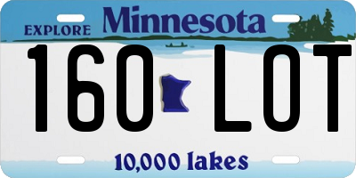 MN license plate 160LOT