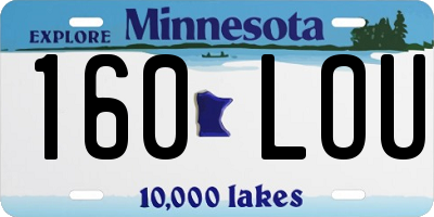 MN license plate 160LOU