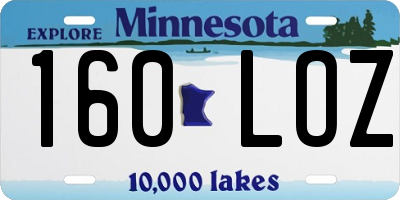 MN license plate 160LOZ