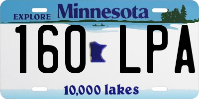 MN license plate 160LPA