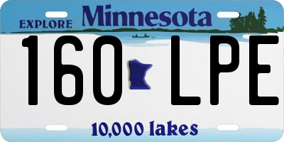 MN license plate 160LPE