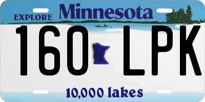 MN license plate 160LPK