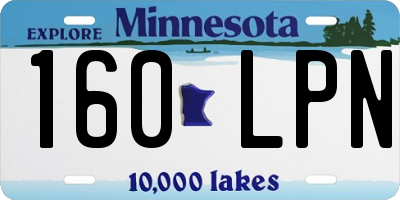 MN license plate 160LPN