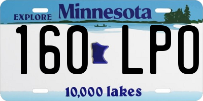 MN license plate 160LPO