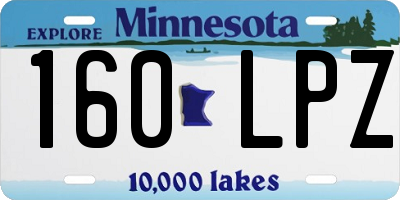 MN license plate 160LPZ