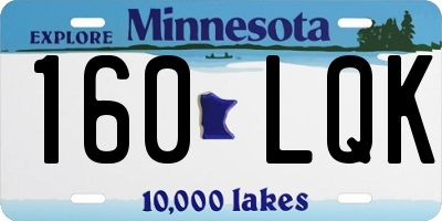 MN license plate 160LQK