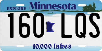 MN license plate 160LQS