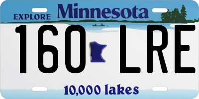 MN license plate 160LRE