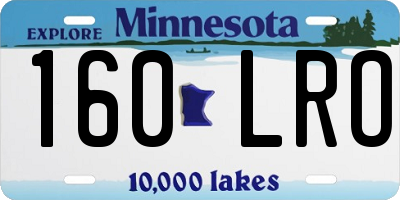 MN license plate 160LRO