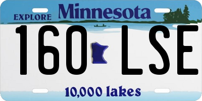 MN license plate 160LSE