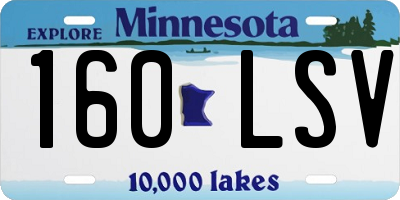 MN license plate 160LSV