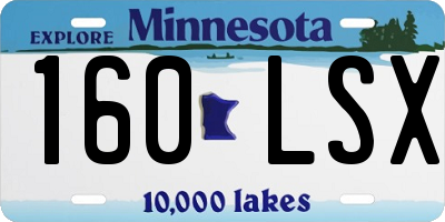 MN license plate 160LSX