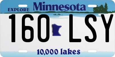MN license plate 160LSY