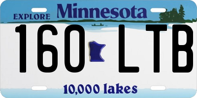 MN license plate 160LTB