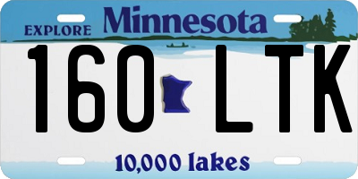MN license plate 160LTK