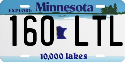 MN license plate 160LTL
