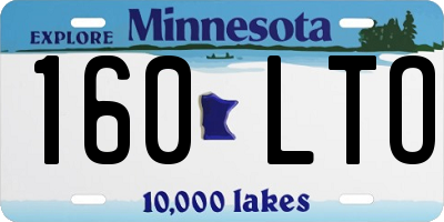 MN license plate 160LTO