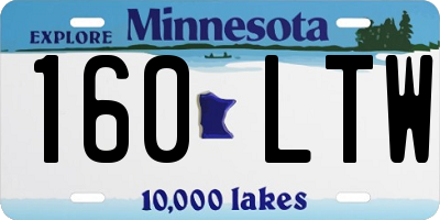 MN license plate 160LTW