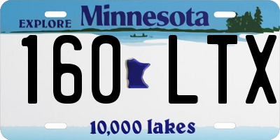 MN license plate 160LTX