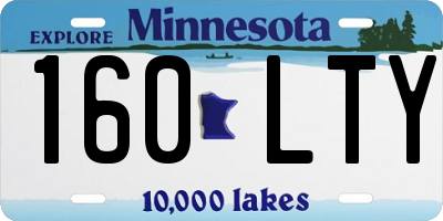 MN license plate 160LTY