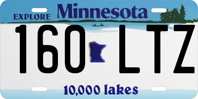 MN license plate 160LTZ