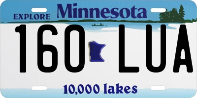 MN license plate 160LUA