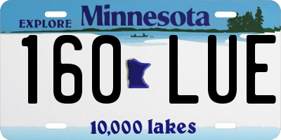 MN license plate 160LUE