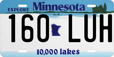 MN license plate 160LUH