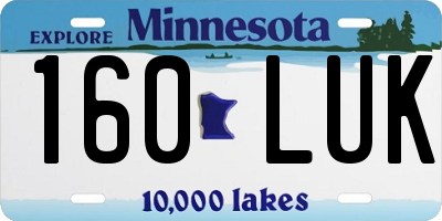 MN license plate 160LUK