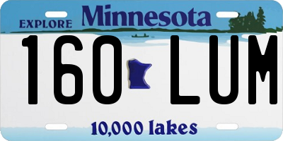 MN license plate 160LUM