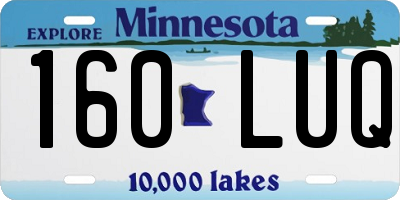 MN license plate 160LUQ