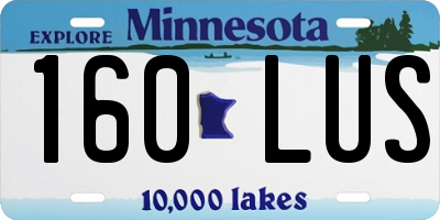 MN license plate 160LUS