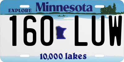 MN license plate 160LUW