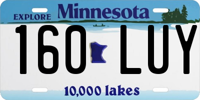 MN license plate 160LUY