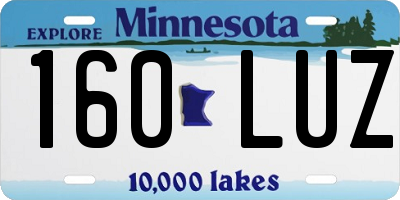 MN license plate 160LUZ