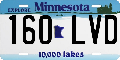 MN license plate 160LVD