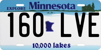 MN license plate 160LVE