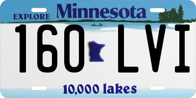 MN license plate 160LVI