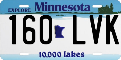 MN license plate 160LVK