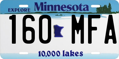 MN license plate 160MFA