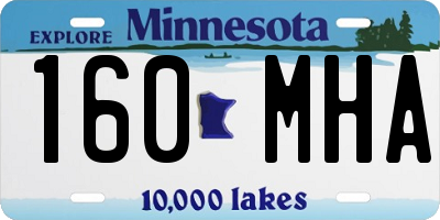 MN license plate 160MHA