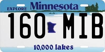 MN license plate 160MIB