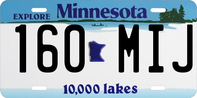 MN license plate 160MIJ