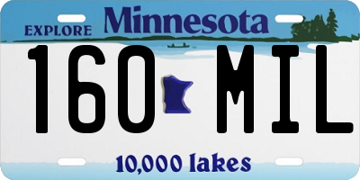 MN license plate 160MIL