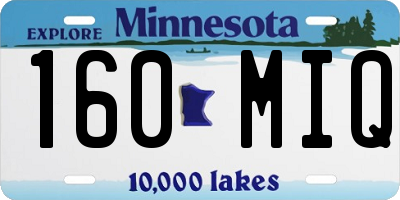 MN license plate 160MIQ
