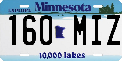 MN license plate 160MIZ