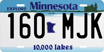 MN license plate 160MJK