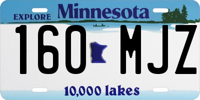 MN license plate 160MJZ